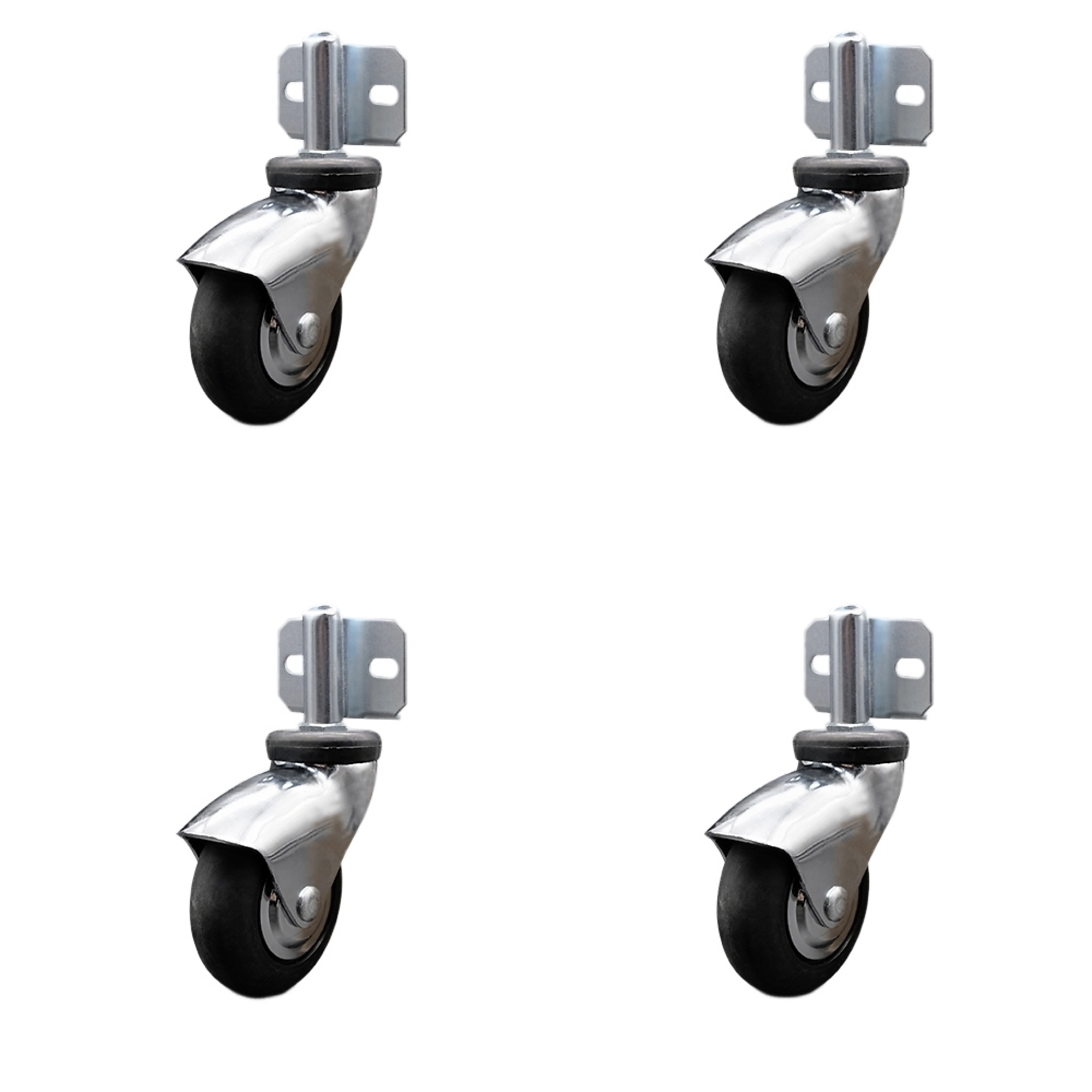 Service Caster, 3in. x 15/16in. Stem Casters, Wheel Diameter 3 in, Caster Type Swivel, Package (qty.) 4, Model# SCC-GR03S310-NPRB-BC-71678-4-CB180-4